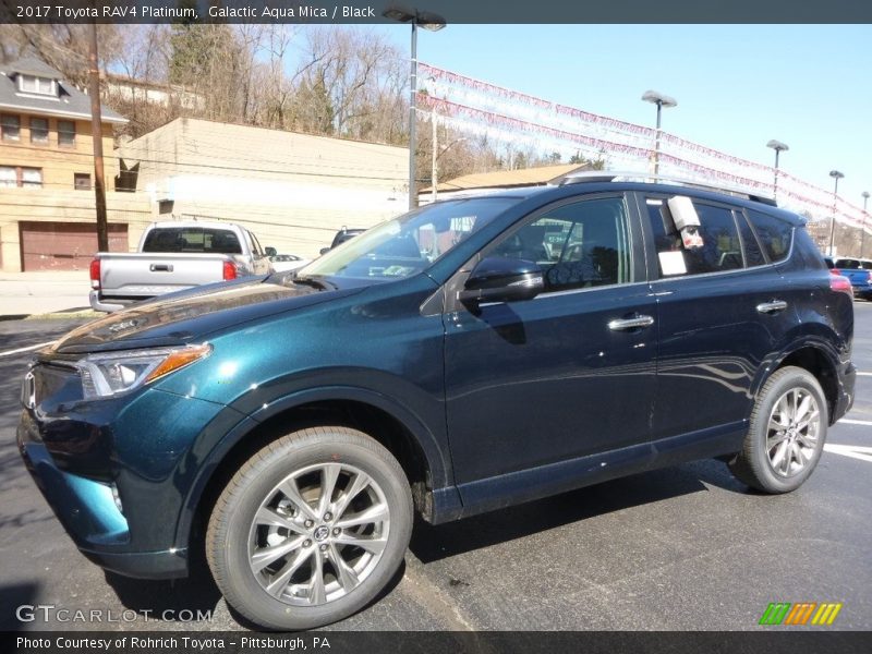 Galactic Aqua Mica / Black 2017 Toyota RAV4 Platinum