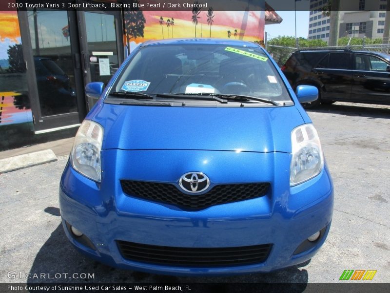 Blazing Blue Pearl / Dark Charcoal 2010 Toyota Yaris 3 Door Liftback