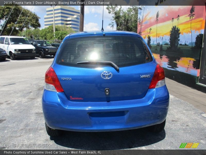 Blazing Blue Pearl / Dark Charcoal 2010 Toyota Yaris 3 Door Liftback