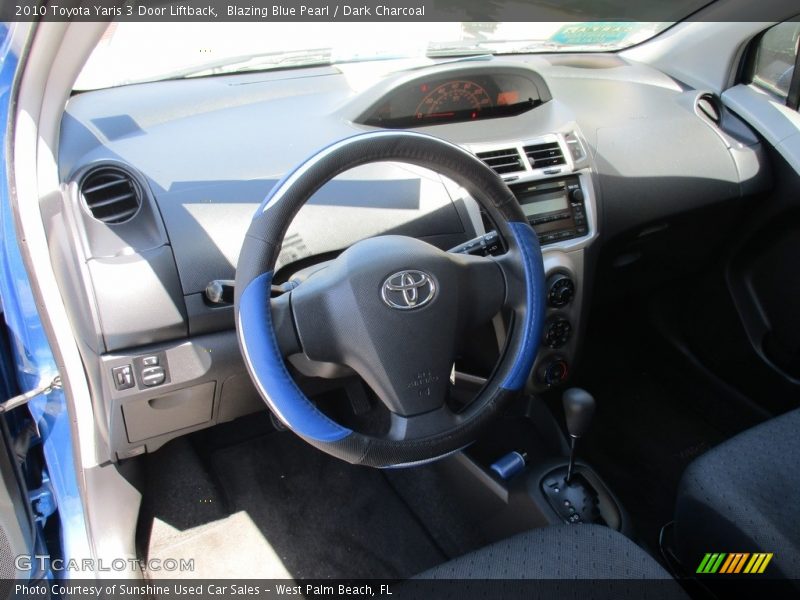 Blazing Blue Pearl / Dark Charcoal 2010 Toyota Yaris 3 Door Liftback