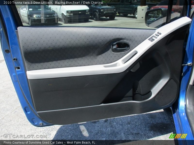 Blazing Blue Pearl / Dark Charcoal 2010 Toyota Yaris 3 Door Liftback