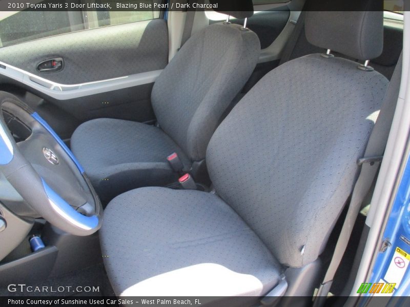 Blazing Blue Pearl / Dark Charcoal 2010 Toyota Yaris 3 Door Liftback