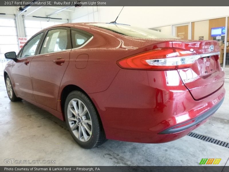 Ruby Red / Medium Light Stone 2017 Ford Fusion Hybrid SE