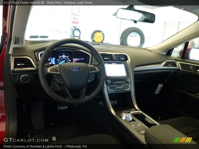Ruby Red / Medium Light Stone 2017 Ford Fusion Hybrid SE