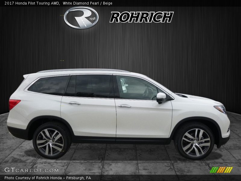 White Diamond Pearl / Beige 2017 Honda Pilot Touring AWD