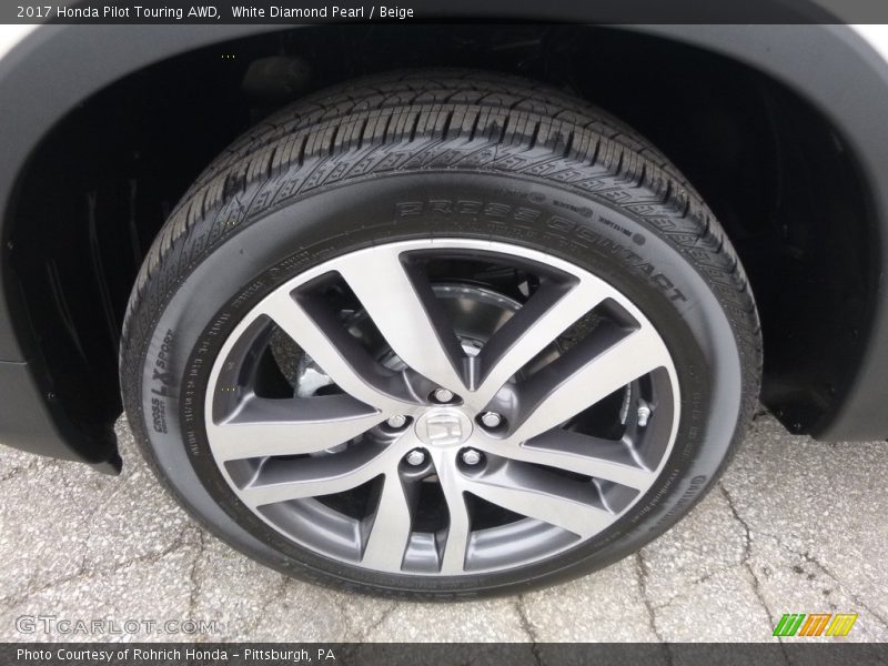 White Diamond Pearl / Beige 2017 Honda Pilot Touring AWD