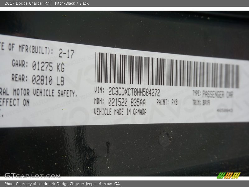 Pitch-Black / Black 2017 Dodge Charger R/T