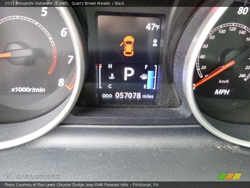 Quartz Brown Metallic / Black 2011 Mitsubishi Outlander SE AWD