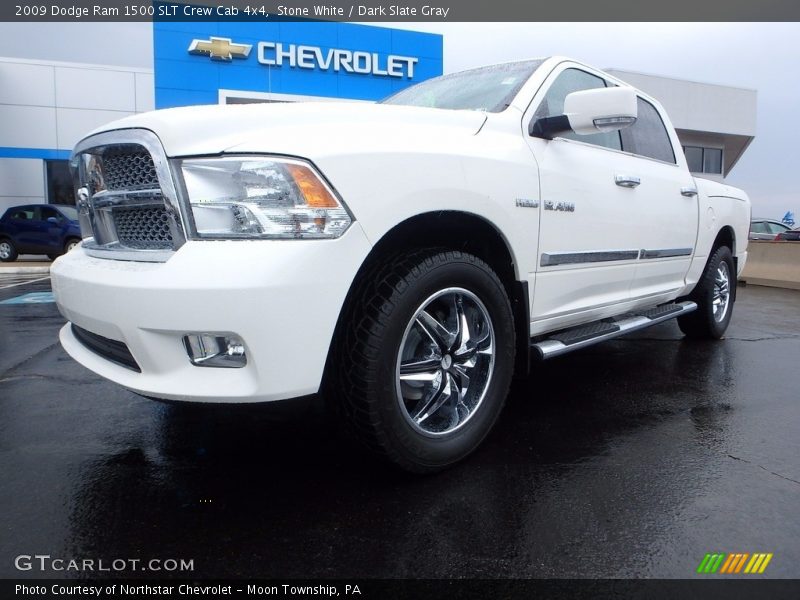 Stone White / Dark Slate Gray 2009 Dodge Ram 1500 SLT Crew Cab 4x4