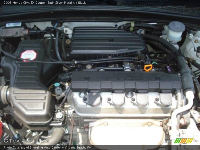 Satin Silver Metallic / Black 2005 Honda Civic EX Coupe