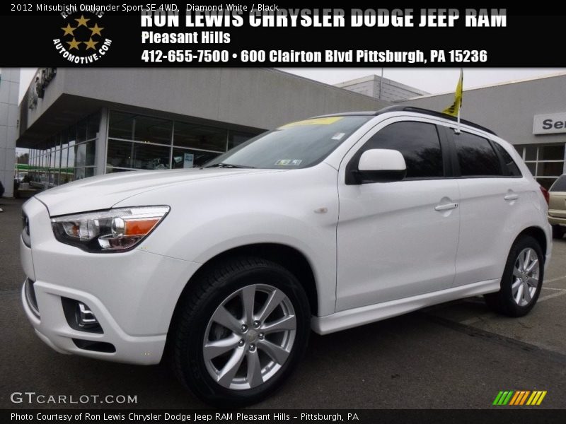 Diamond White / Black 2012 Mitsubishi Outlander Sport SE 4WD