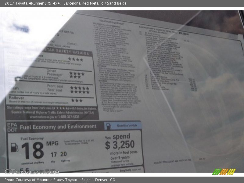 Barcelona Red Metallic / Sand Beige 2017 Toyota 4Runner SR5 4x4