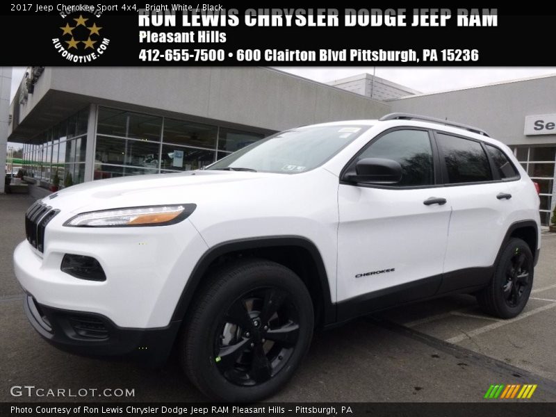 Bright White / Black 2017 Jeep Cherokee Sport 4x4