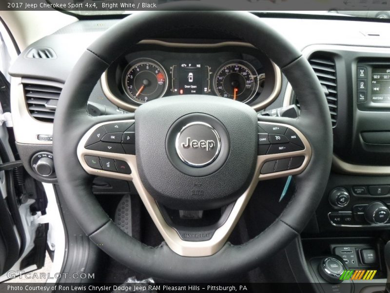 Bright White / Black 2017 Jeep Cherokee Sport 4x4