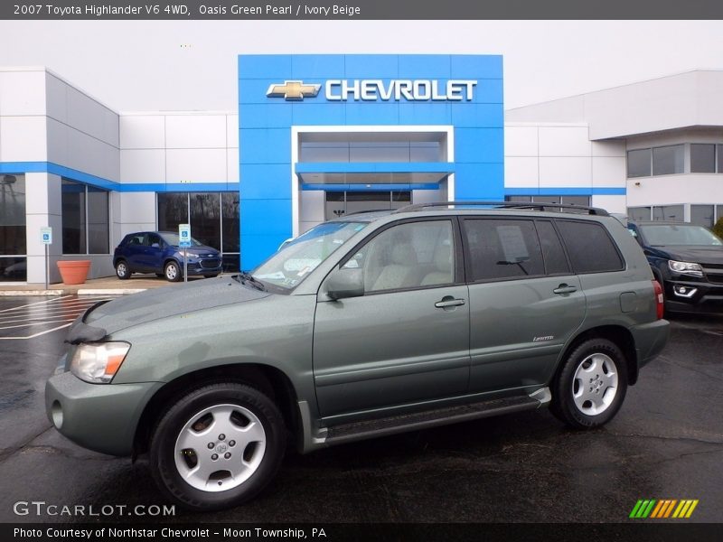 Oasis Green Pearl / Ivory Beige 2007 Toyota Highlander V6 4WD