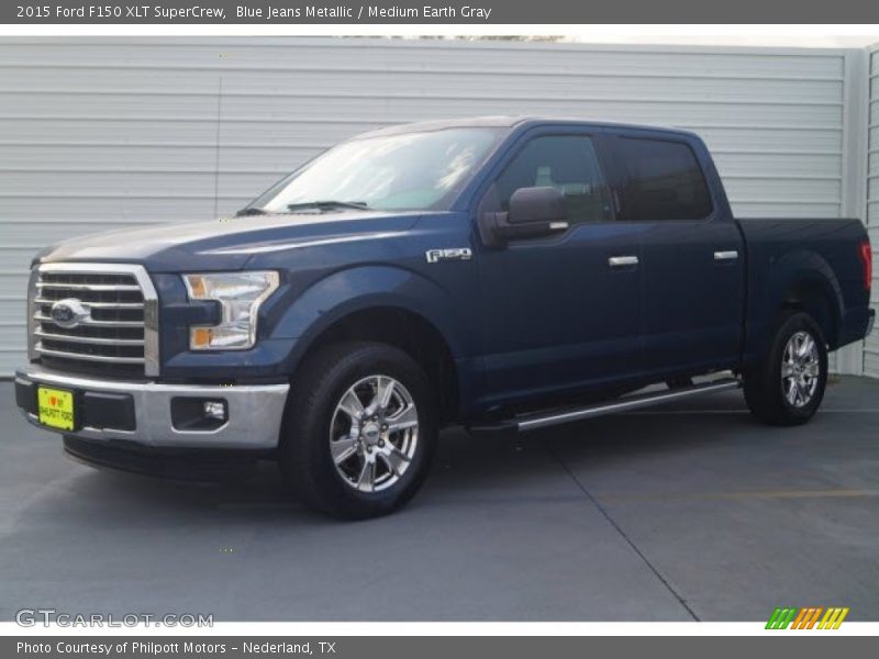 Blue Jeans Metallic / Medium Earth Gray 2015 Ford F150 XLT SuperCrew