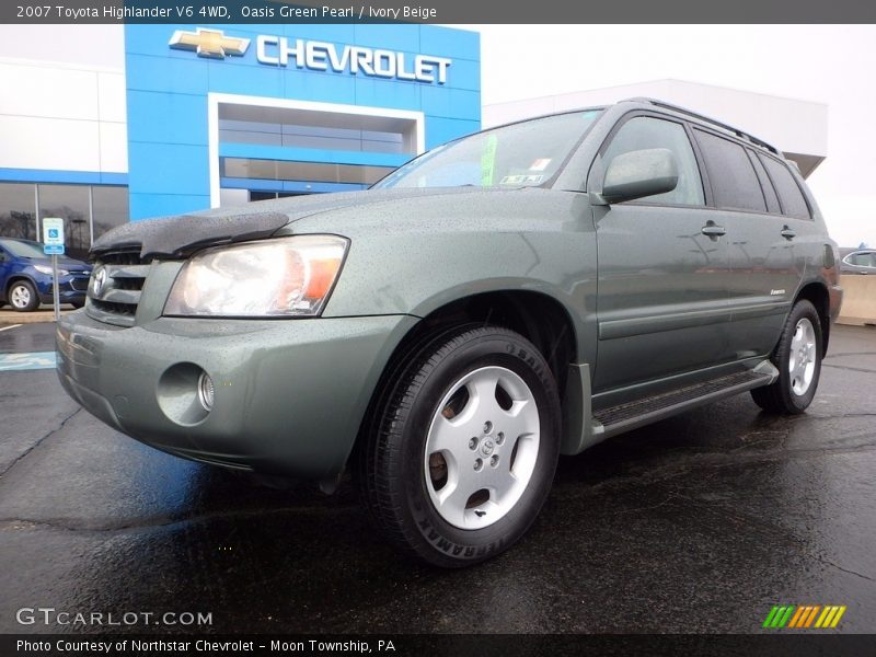 Oasis Green Pearl / Ivory Beige 2007 Toyota Highlander V6 4WD