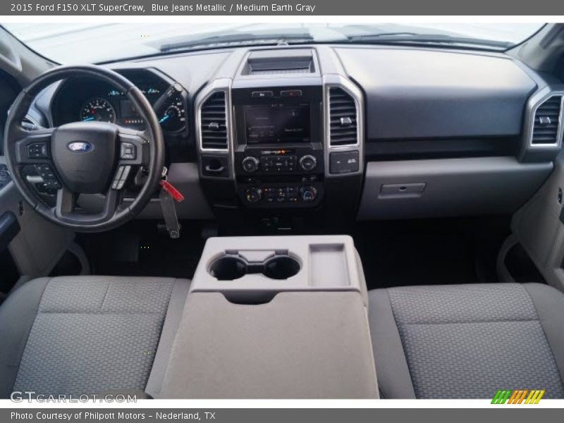 Blue Jeans Metallic / Medium Earth Gray 2015 Ford F150 XLT SuperCrew