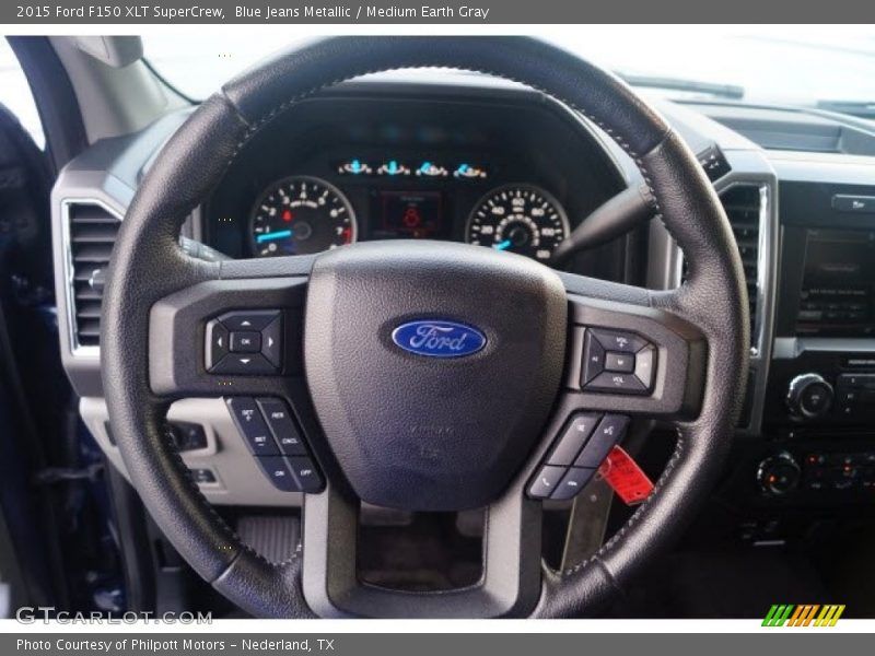 Blue Jeans Metallic / Medium Earth Gray 2015 Ford F150 XLT SuperCrew