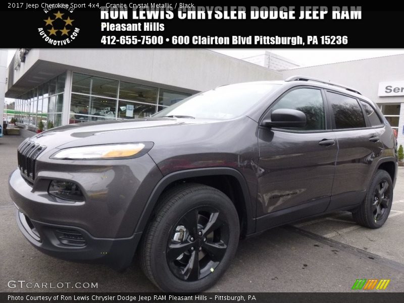 Granite Crystal Metallic / Black 2017 Jeep Cherokee Sport 4x4