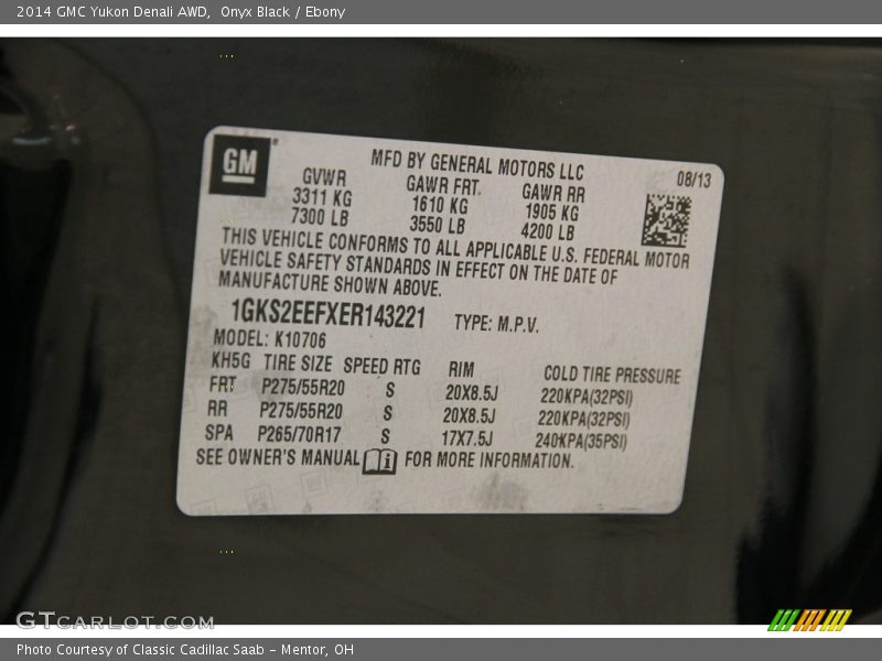 Onyx Black / Ebony 2014 GMC Yukon Denali AWD