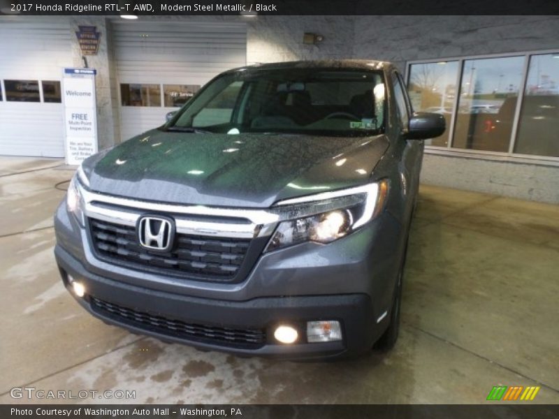 Modern Steel Metallic / Black 2017 Honda Ridgeline RTL-T AWD