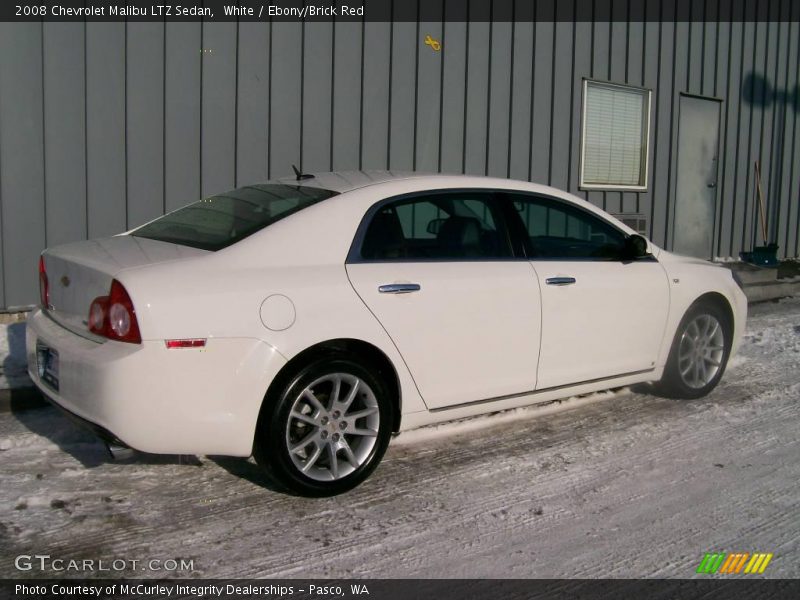 White / Ebony/Brick Red 2008 Chevrolet Malibu LTZ Sedan