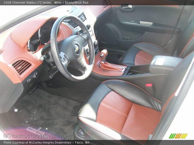 White / Ebony/Brick Red 2008 Chevrolet Malibu LTZ Sedan
