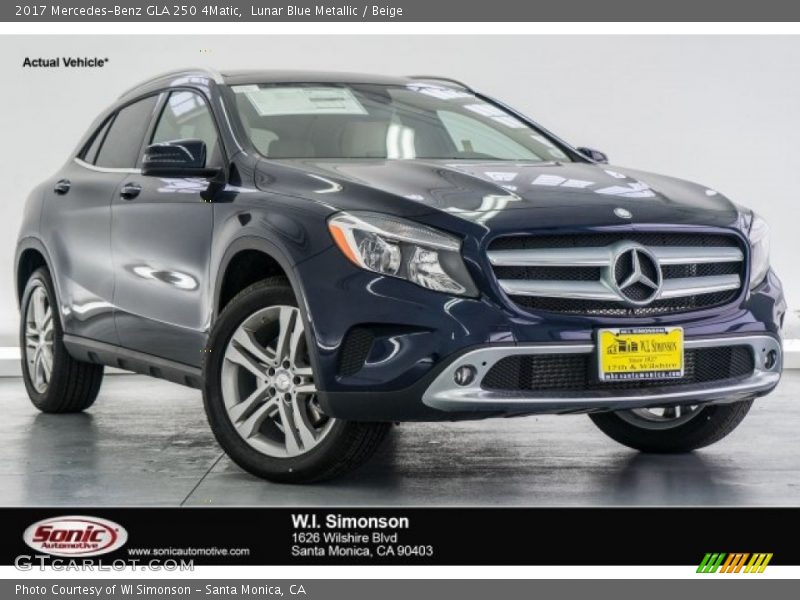 Lunar Blue Metallic / Beige 2017 Mercedes-Benz GLA 250 4Matic