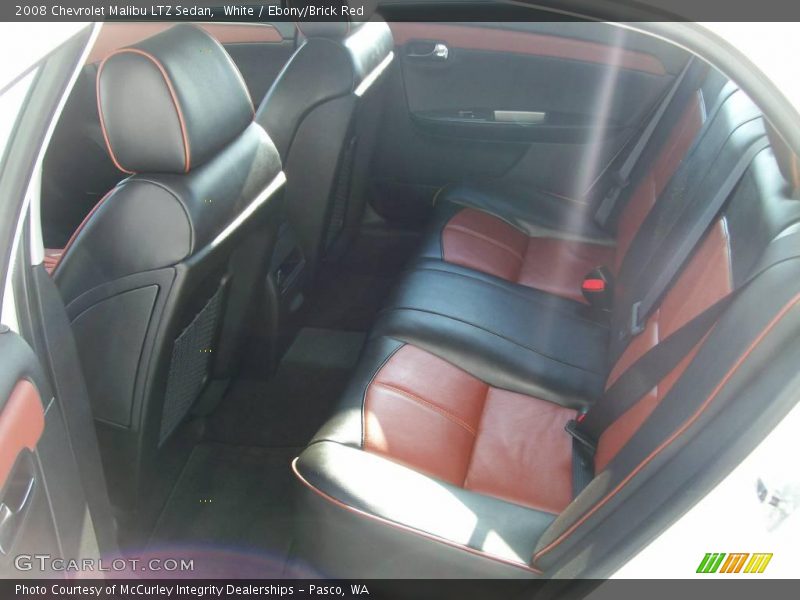 White / Ebony/Brick Red 2008 Chevrolet Malibu LTZ Sedan