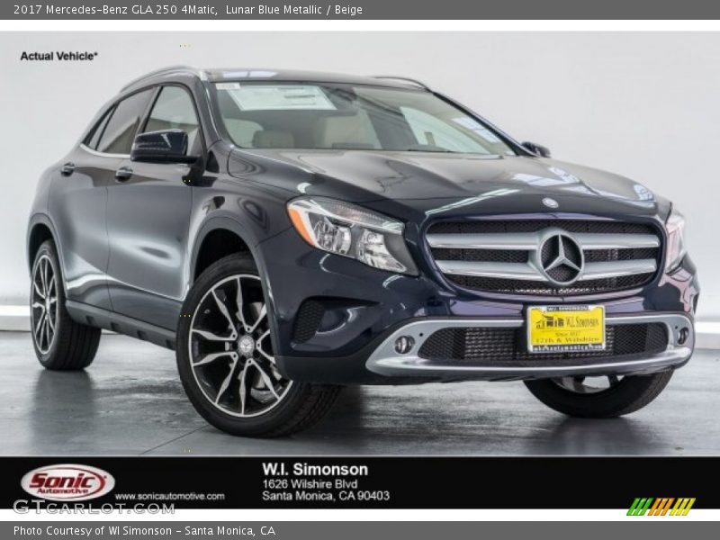 Lunar Blue Metallic / Beige 2017 Mercedes-Benz GLA 250 4Matic