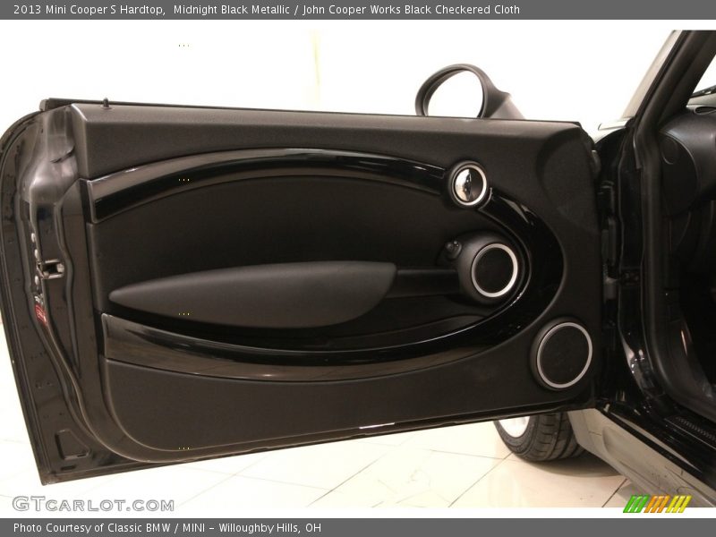 Midnight Black Metallic / John Cooper Works Black Checkered Cloth 2013 Mini Cooper S Hardtop