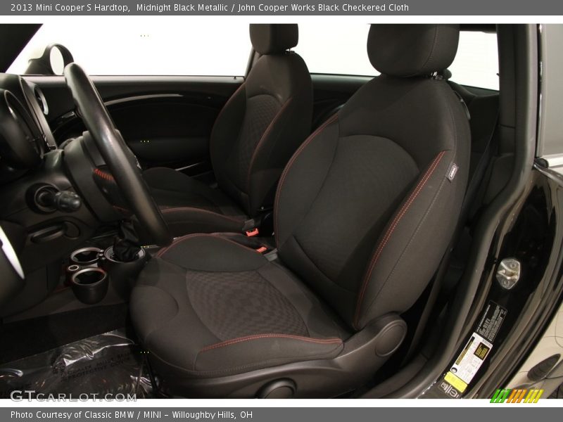 Midnight Black Metallic / John Cooper Works Black Checkered Cloth 2013 Mini Cooper S Hardtop