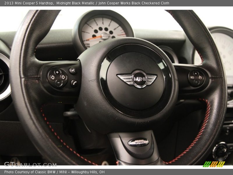 Midnight Black Metallic / John Cooper Works Black Checkered Cloth 2013 Mini Cooper S Hardtop