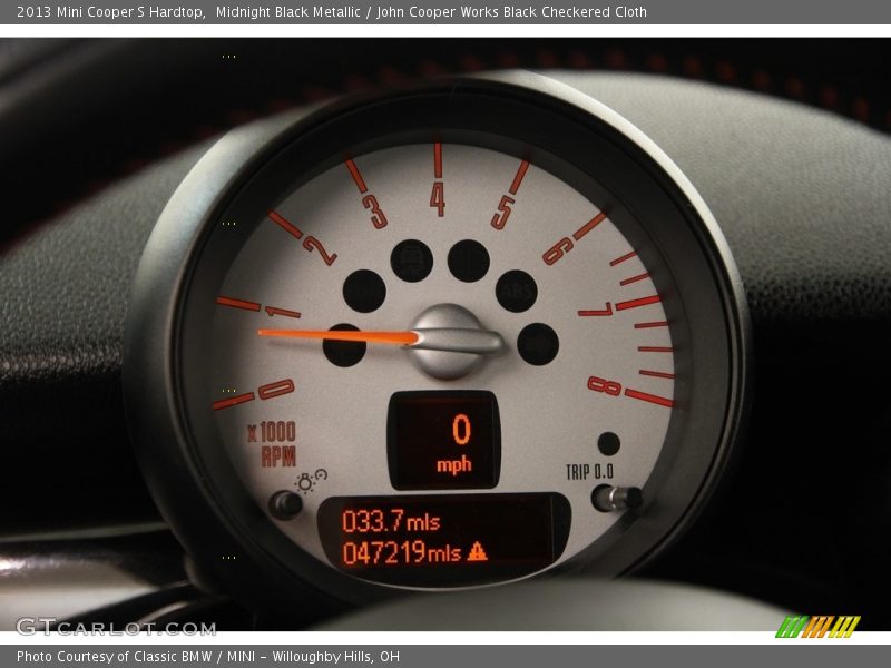 Midnight Black Metallic / John Cooper Works Black Checkered Cloth 2013 Mini Cooper S Hardtop
