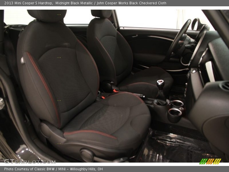 Midnight Black Metallic / John Cooper Works Black Checkered Cloth 2013 Mini Cooper S Hardtop