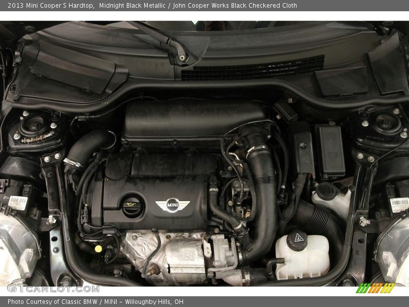 Midnight Black Metallic / John Cooper Works Black Checkered Cloth 2013 Mini Cooper S Hardtop