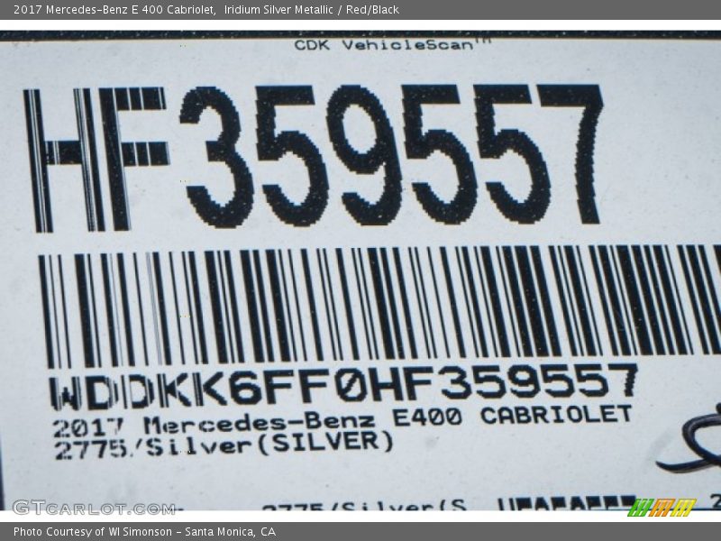 Iridium Silver Metallic / Red/Black 2017 Mercedes-Benz E 400 Cabriolet