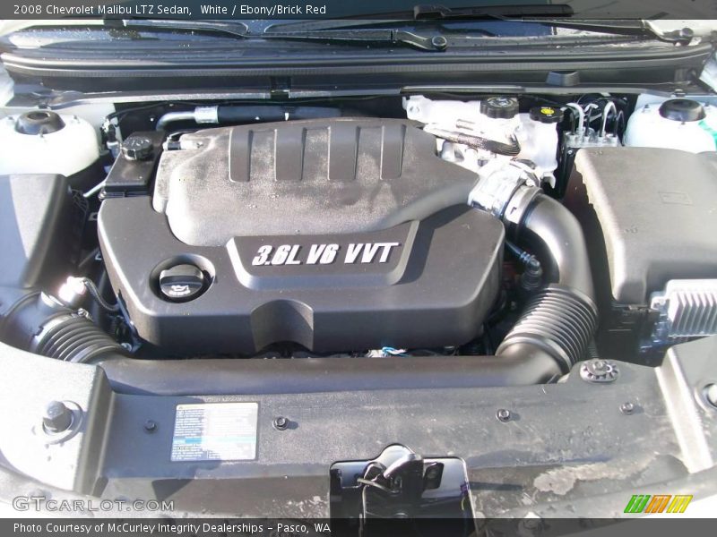 White / Ebony/Brick Red 2008 Chevrolet Malibu LTZ Sedan