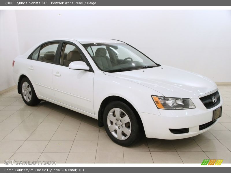 Powder White Pearl / Beige 2008 Hyundai Sonata GLS