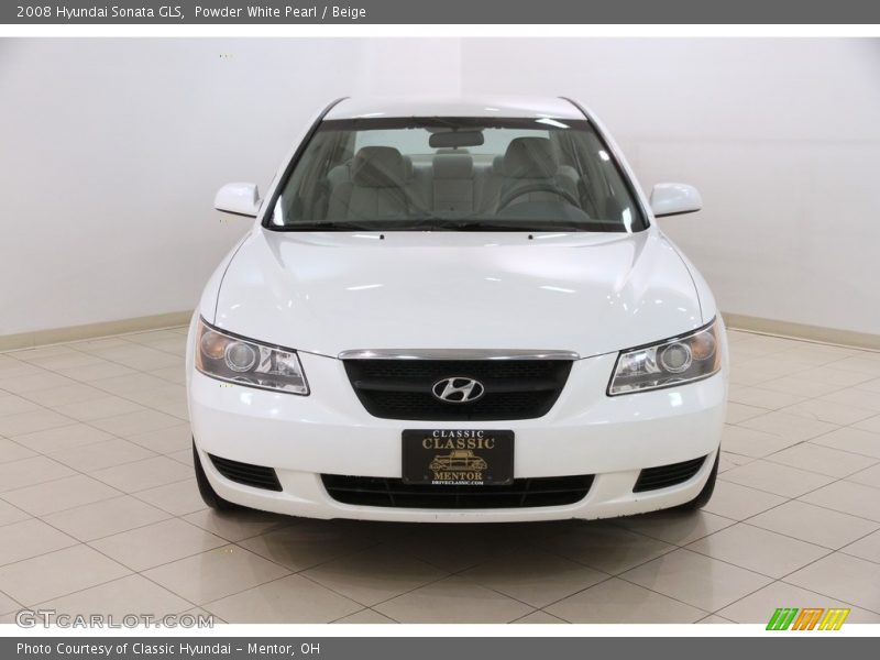 Powder White Pearl / Beige 2008 Hyundai Sonata GLS