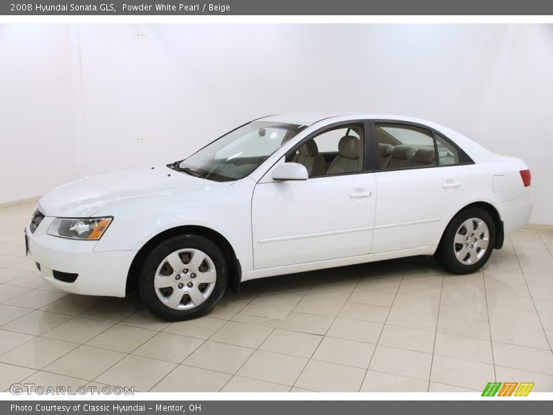 Powder White Pearl / Beige 2008 Hyundai Sonata GLS