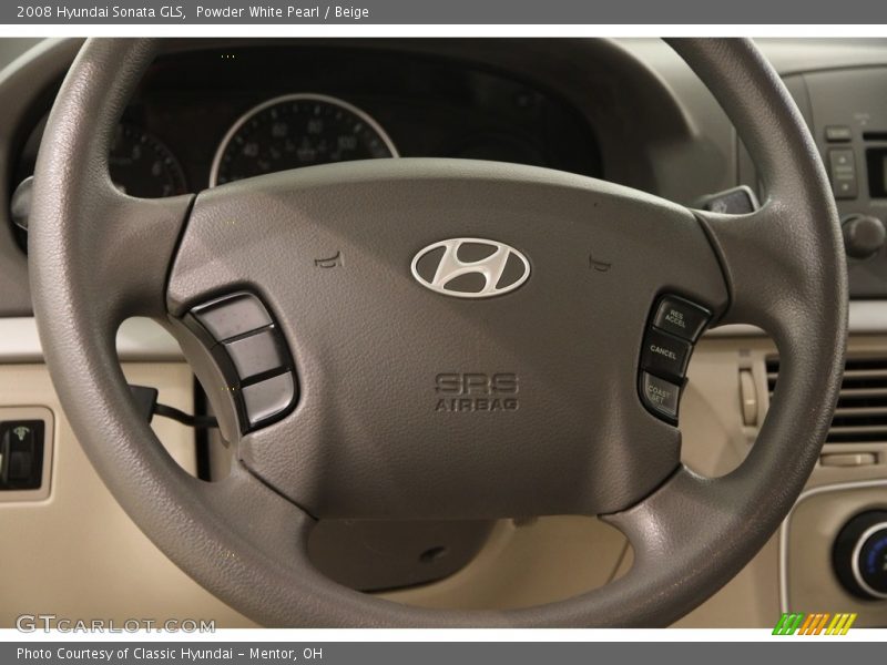 Powder White Pearl / Beige 2008 Hyundai Sonata GLS