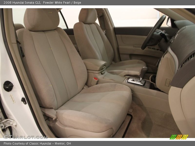 Powder White Pearl / Beige 2008 Hyundai Sonata GLS