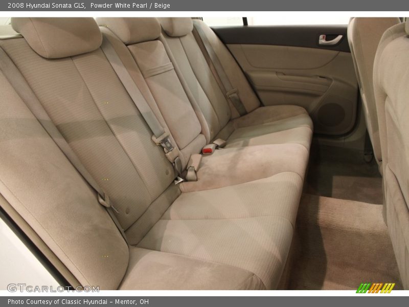 Powder White Pearl / Beige 2008 Hyundai Sonata GLS