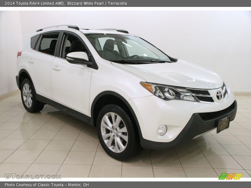 Blizzard White Pearl / Terracotta 2014 Toyota RAV4 Limited AWD