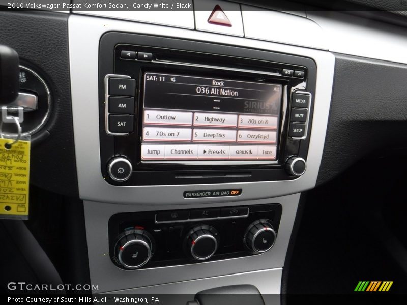 Candy White / Black 2010 Volkswagen Passat Komfort Sedan