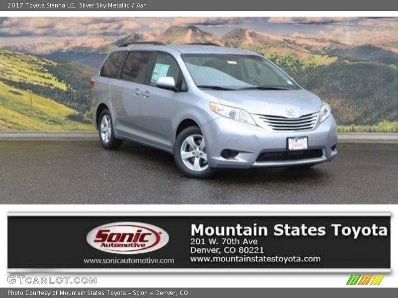 Silver Sky Metallic / Ash 2017 Toyota Sienna LE