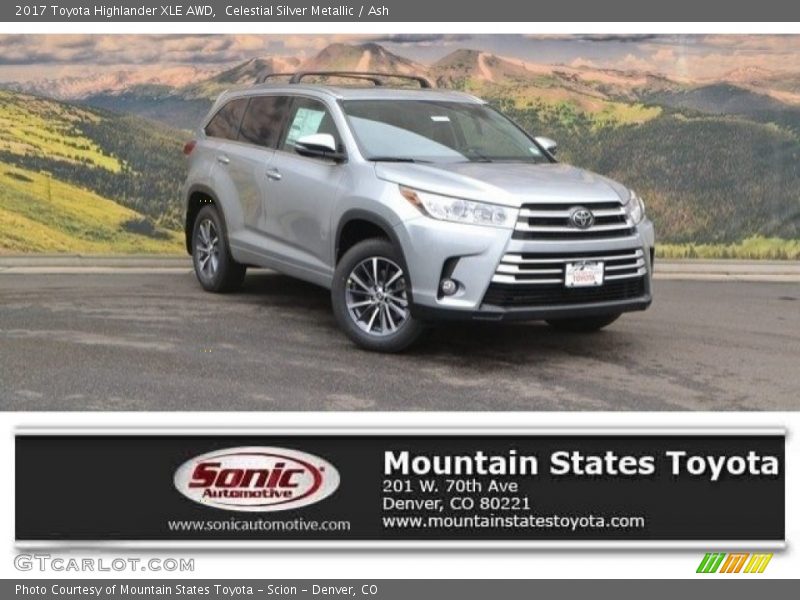 Celestial Silver Metallic / Ash 2017 Toyota Highlander XLE AWD