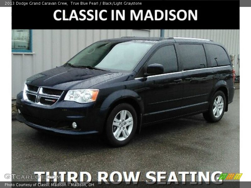 True Blue Pearl / Black/Light Graystone 2013 Dodge Grand Caravan Crew